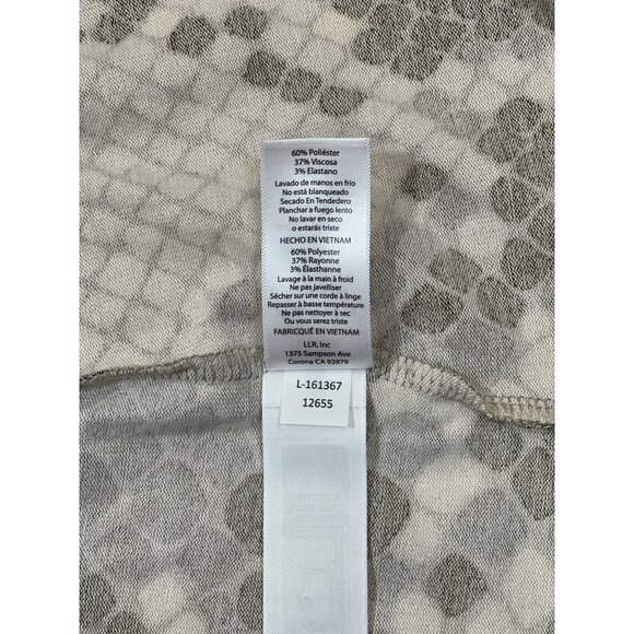 NANETTE LuLaRoe Cardigan Cover Up‎ 3XL NWT Neutral Grey White Snakeskin Stretchy - Picture 8 of 14